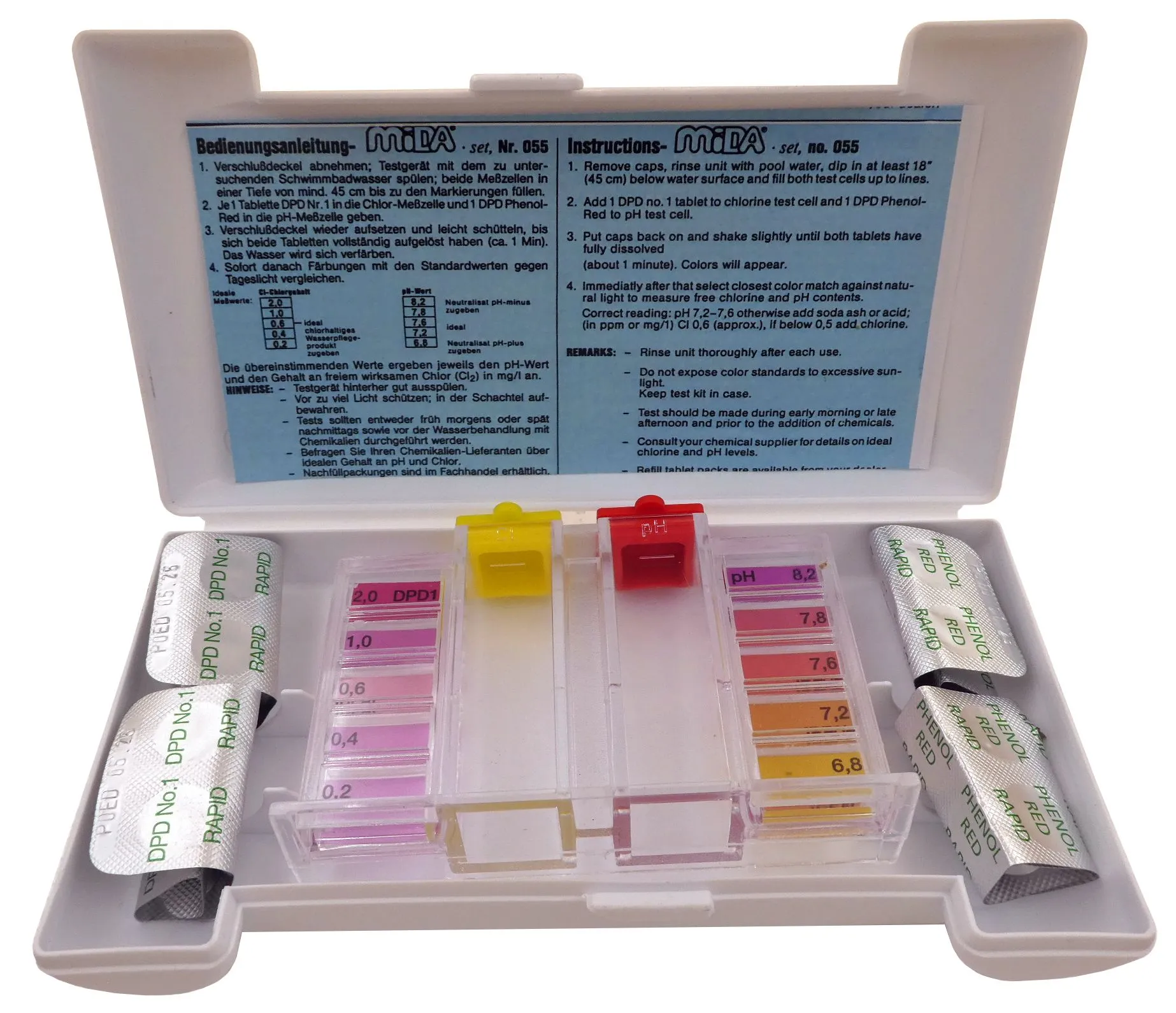 Manueller Pooltester – Chlor- & pH-Wert-Messung mit Tabletten