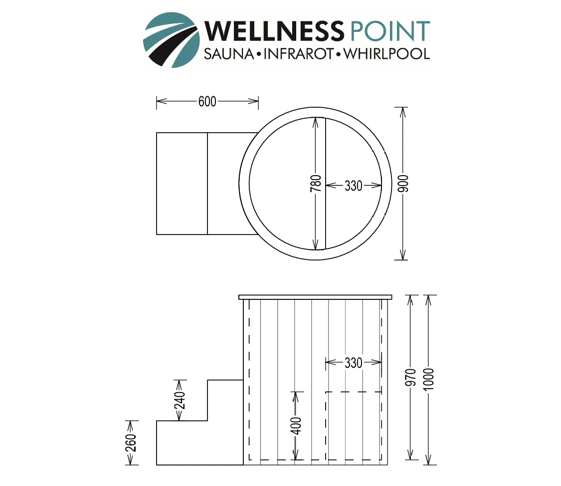 Eisbad Falun 90x90cm