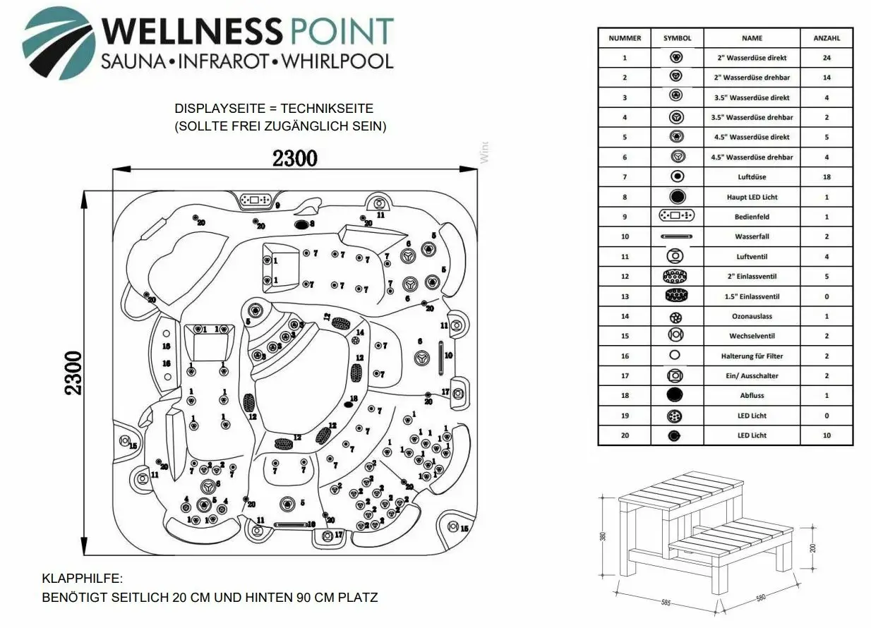 American Outdoor Whirlpool Roma Sterling Silver / Grey 230x230cm