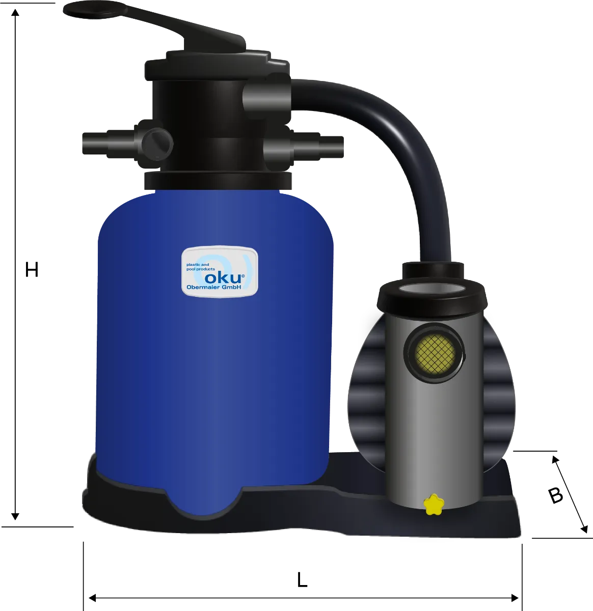 Sandfilteranlage Bali Ø 500 mm mit OKU Aqua Vario Plus Pumpe - zusätzliches Produktbild